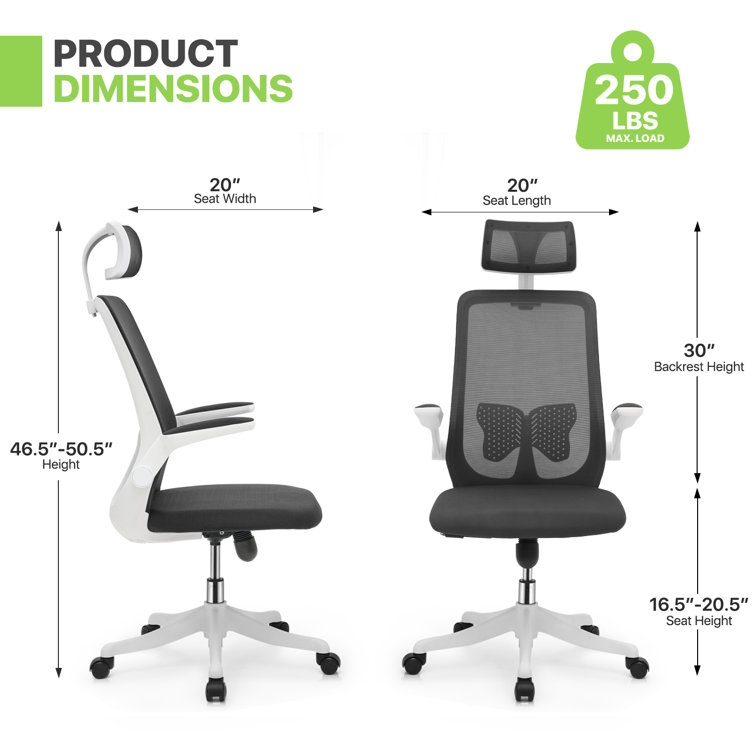 Office chair seat height 30 2024 inches